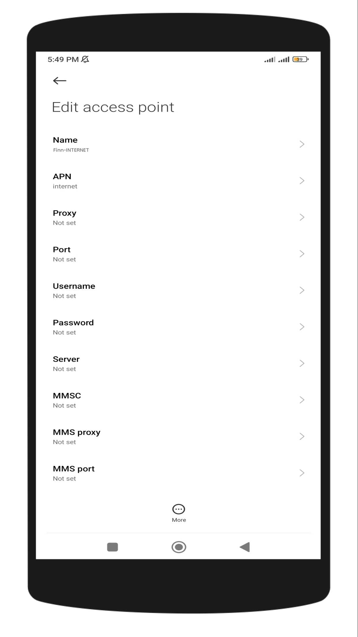 Finn Mobile (LINE)  APN Internet Setting for Android