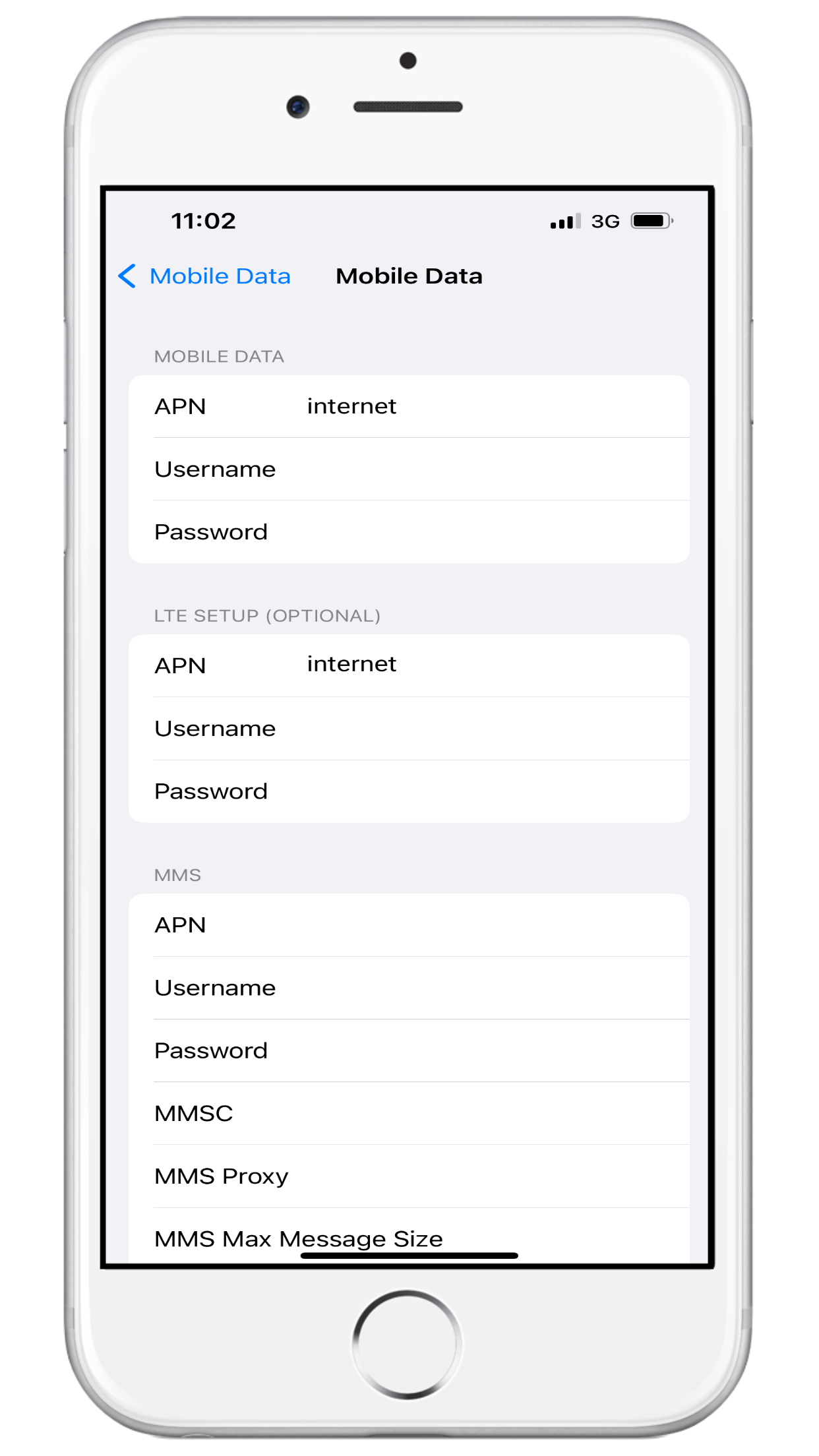Vodafone  APN Internet Setting for iPhone